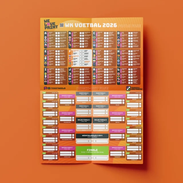⚽️ WK-koorts? Wij hebben iets leuks voor je! We hebben een handig WK schema poster gemaakt die je gratis kunt ophalen bij onze drukkerijen in Terneuzen en Yerseke 🙌
Perfect om alle wedstrijden bij te houden! Wees er snel bij = op is op 😉
#wk #wk2026 #voetbal #drukwerk #weloveprint #terneuzen #yerseke #gratis