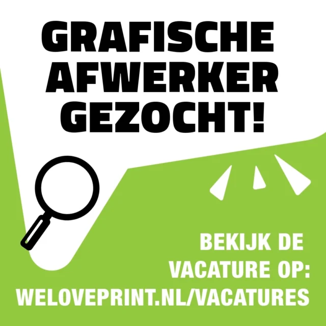 Nieuwe raamstickers gespot bij TekstBeeld? 👀 Klopt! En dat is niet zonder reden…
Wij zoeken een grafische afwerker! 
👉 Werken met snij-, vouw- en stansmachines 
👉 Afwisselend en technisch werk 
👉 Ervaring mag, hoeft niet
Iets voor jou (of iemand die je kent)? Bekijk de vacature: weloveprint.nl/vacatures
#vacature #drukkerij #grafisch #werkenindrukwerk #tekstbeeld #weloveprint